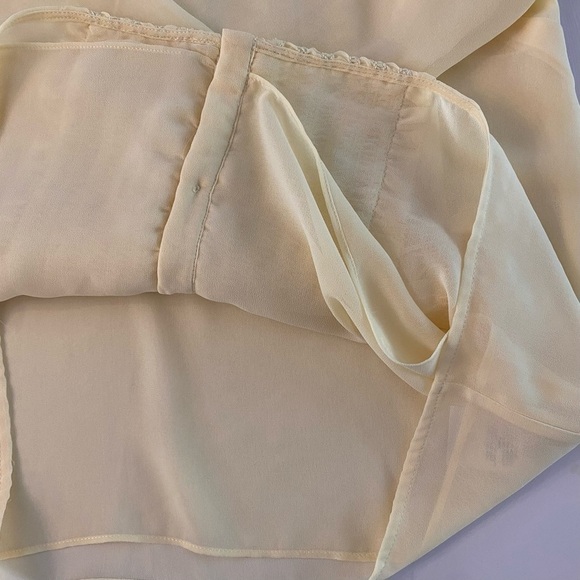 NWT Aritzia Wilfred Butter Yellow Button-Up Tuxedo Chiffon Fiji Blouse - Picture 10 of 13